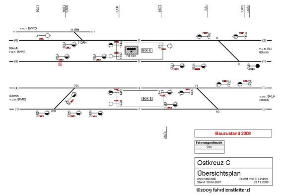 Lageplan Stellwerk Okc Ostkreuz