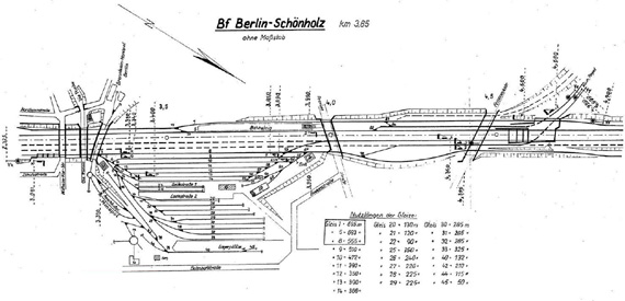 Lageplan 1967 Stellwerk Snt Schönholz